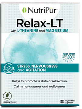 Relax-LT - Nutripur - with L-theanine and Magnesium - stress, nervousness and agitation - helps promote relaxation  and calms nervousness