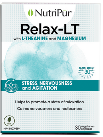 Relax-LT - Nutripur - with L-theanine and Magnesium - stress, nervousness and agitation - helps promote relaxation  and calms nervousness
