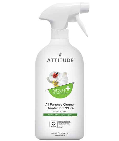 Attitude - Cleaner Disinfectant 99.9% 800 ml by Attitude - Ebambu.ca natural health product store - free shipping <59$ 