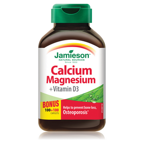 Jamieson Calcium Magnesium + Vitamin D3 Bonus 100+100 caps by Jamieson - Ebambu.ca natural health product store - free shipping <59$ 