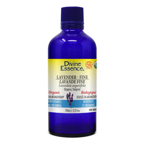 Divine Essence - Essential Oils - Lavender (organic) Fine - 100 ml - Ebambu.ca free delivery >59$