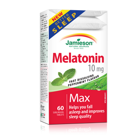 Jamieson Melatonin 10 mg Dual Action 60 caplets by Jamieson - Ebambu.ca natural health product store - free shipping <59$ 