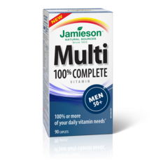 Jamieson Multivitamin 100% Complete for Men 50+ 90 caplets by Jamieson - Ebambu.ca natural health product store - free shipping <59$ 