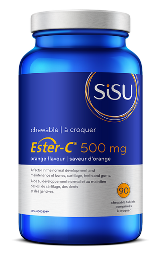 Sisu - Ester-C 500 mg - 90 Chewable Tablets orange - Ebambu.ca free delivery >59$