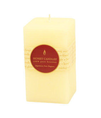Honey Candles - Square Pillars - 4 colours by Honey Candles - Ebambu.ca natural health product store - free shipping <59$ 