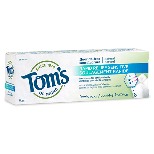 Tom's of Maine - Premium Adult Toothpaste - Rapid Relief Sensitive - Ebambu.ca free delivery >59$